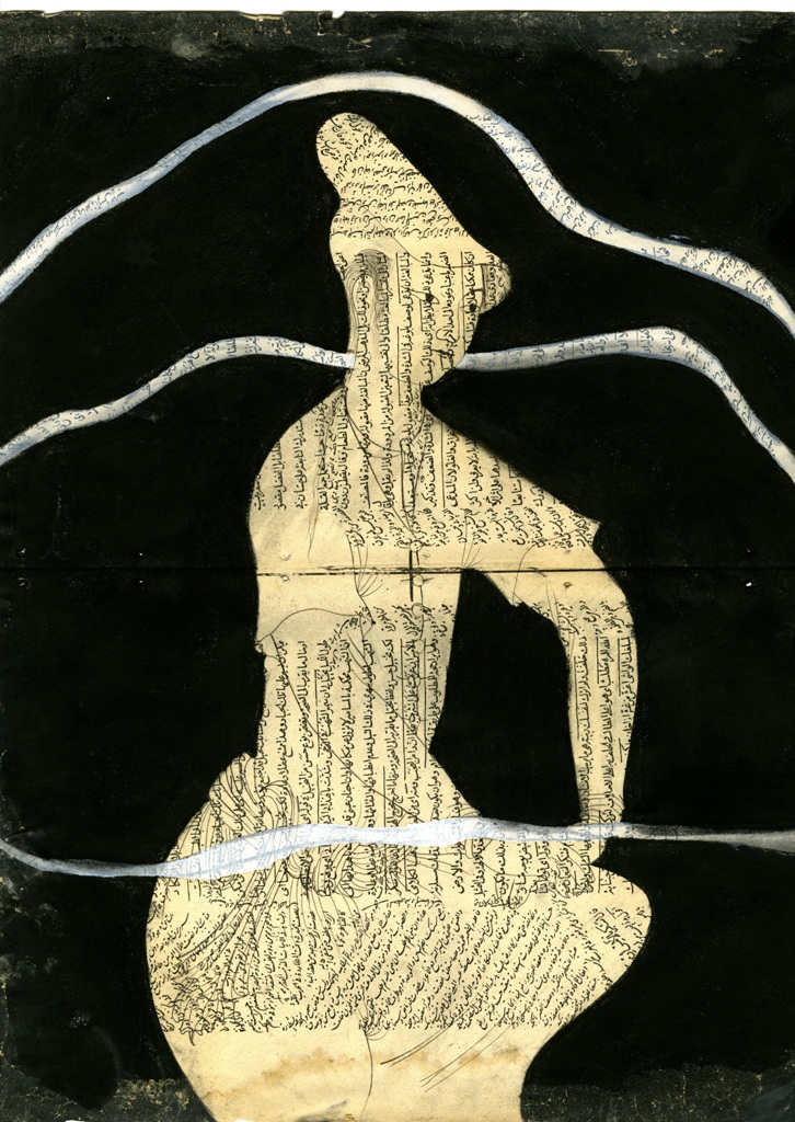 Mohsen Taasha Wahidi, In The Other World, carboncino su carta calligrafica,44x33cm, dOCUMENTA13, 2012