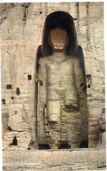 The (19th century) Afghan/Pashtun king Abdurrahman has destroyed the face of Buddha in Bamiyan.