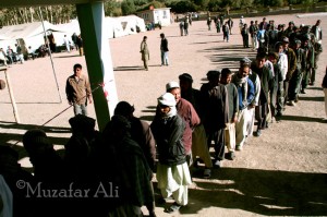 Lengthy queues are being observed in Bamyan and other Hazara populated areas. Unlike other parts of the country, These people are not facing any kind of security problem