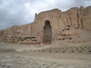 Empty cave where a statue of Buddah once stood