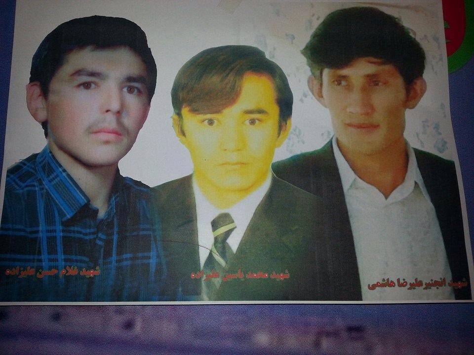 From Left to Right: Ghulam Hassan Alizada, Mohammad Yasin Alizada and Engineer Ali Reza Hashimi were shot dead by The Taliban terrorists, on their way from Jaghori district to Ghazni city three days ago.