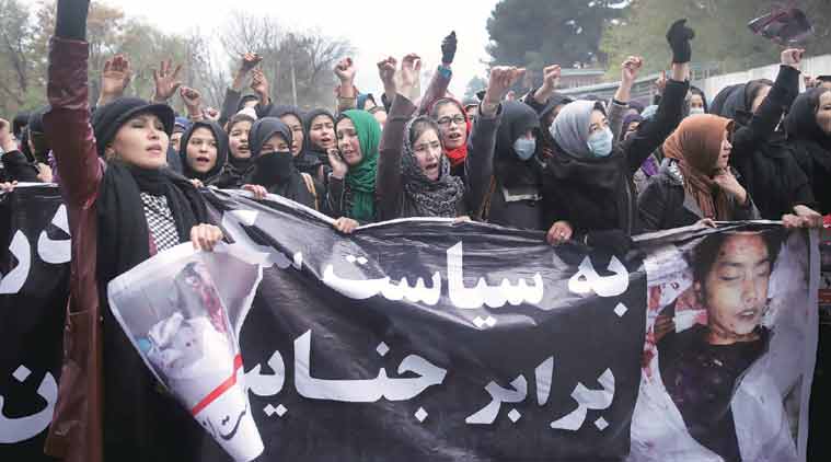 Thousands of women marched to protest the killing of seven Hazaras. (Source: AP)